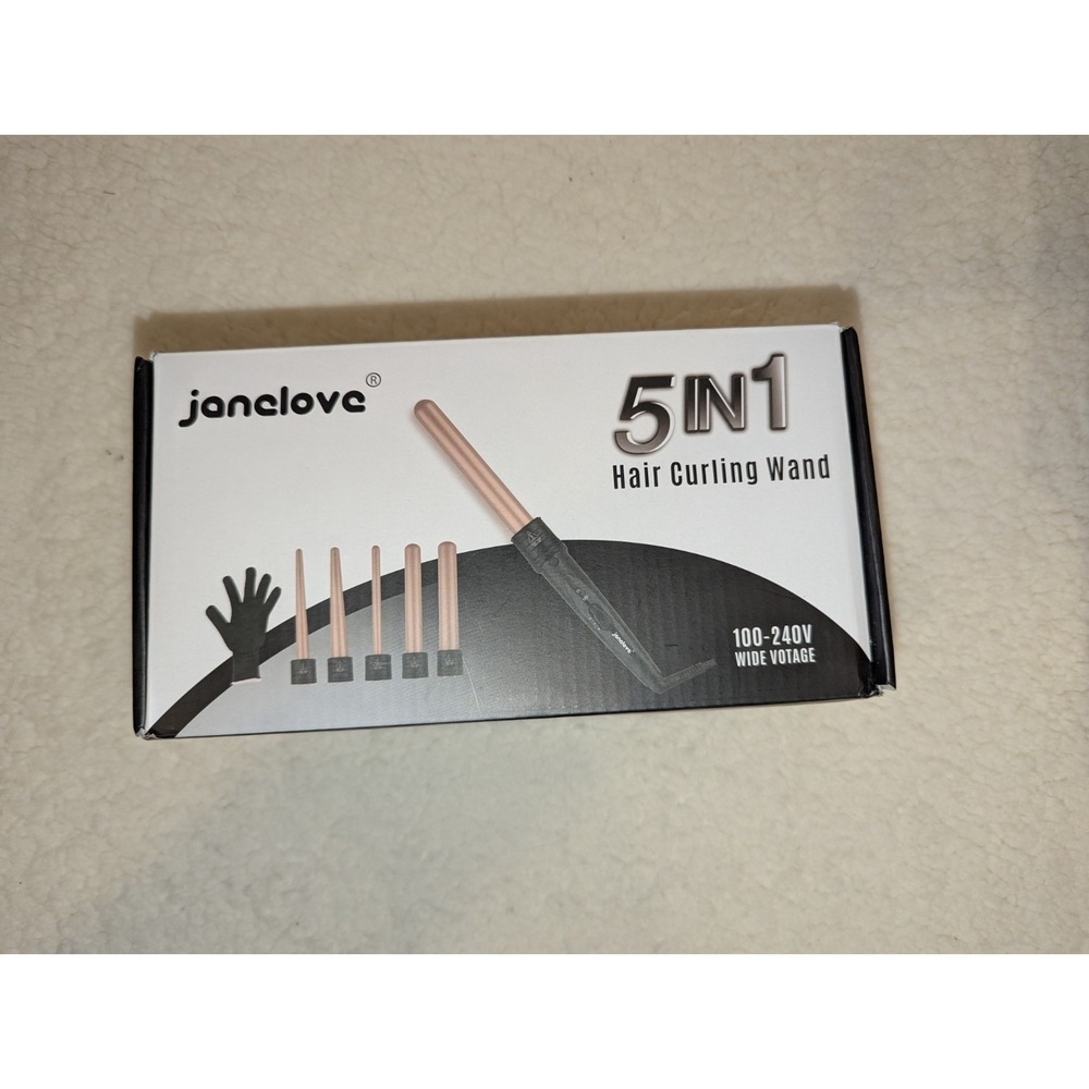 5 in 1 Curling Wand Set - Janelove 180-450℉ Ceramic Wand Curler